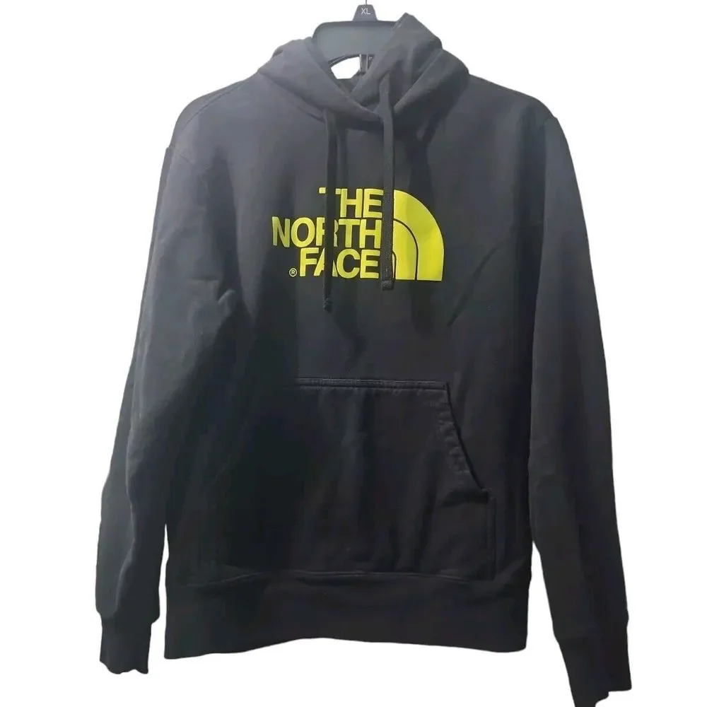 The North Face Hoodie Men's Small Black/Yellow Lettering